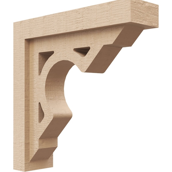 Ekena Millwork 3"W x 12"D x 12"H Thin Sheridan Rough Cedar Woodgrain TimberThane Corbel, Primed Tan CORUR03X12X12SHERCPR - main